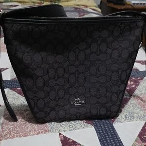 Coach Black and Gray Signature Tote